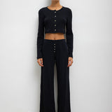 Leset - Pointelle Crop Cardigan