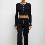 Leset - Pointelle Crop Cardigan