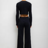 Leset - Pointelle Crop Cardigan