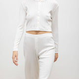 Leset - Pointelle Crop Cardigan