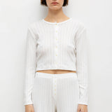 Leset - Pointelle Crop Cardigan