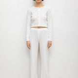 Leset - Pointelle Crop Cardigan