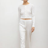 Leset - Pointelle Crop Cardigan