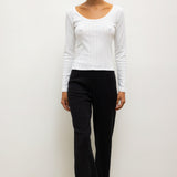 Leset - Pointelle Crop Wide Leg Pant