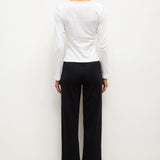 Leset - Pointelle Crop Wide Leg Pant