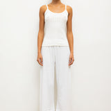 Leset - Pointelle Crop Wide Leg Pant