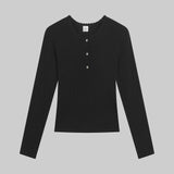 Leset - Pointelle Long Sleeve Henley