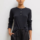 Leset - Pointelle Long Sleeve Henley