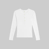 Leset - Pointelle Long Sleeve Henley