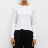 Leset - Pointelle Long Sleeve Henley