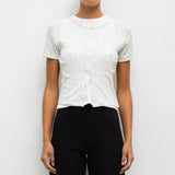 Leset - Pointelle Short Sleeve Cardigan