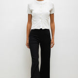 Leset - Pointelle Short Sleeve Cardigan