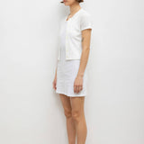 Leset - Pointelle Short Sleeve Cardigan