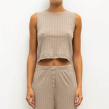 Leset - Pointelle Sleeveless Crew