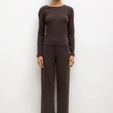 Leset - Pointelle Crop Wide Leg Pant