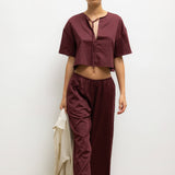 Leset - Yoko Short Sleeve Tie Top