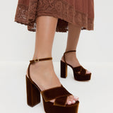 Loeffler Randall - Loretta Brown Velvet Platform Sandal