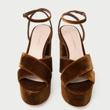 Loeffler Randall - Loretta Brown Velvet Platform Sandal