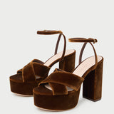 Loeffler Randall - Loretta Brown Velvet Platform Sandal