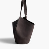 Khaite - Small Lotus Tote in Dark Brown Suede