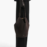 Khaite - Small Lotus Tote in Dark Brown Suede