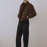 FRAME - Retro Leather Jacket -- Dark Brown