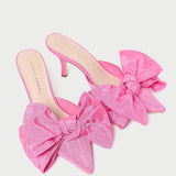 Loeffler Randall - Margot Rose Moiré Bow Mule