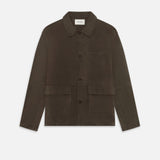 FRAME - Suede Chore Coat -- Dark Brown