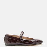 Le Monde Beryl - Mary Jane / Coco Brown Leather Croc Effect