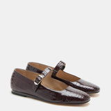 Le Monde Beryl - Mary Jane / Coco Brown Leather Croc Effect