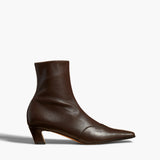 Khaite - Nevada Stretch Low Boot in Dark Brown Nappa Leather