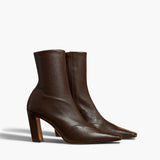 Khaite - Nevada Stretch High Boot in Dark Brown Nappa Leather