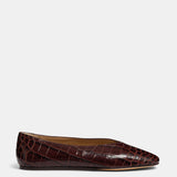 Le Monde Beryl - Regency Slipper / Coco Brown Croc Effect Leather
