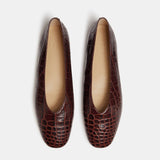 Le Monde Beryl - Regency Slipper / Coco Brown Croc Effect Leather