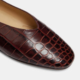 Le Monde Beryl - Regency Slipper / Coco Brown Croc Effect Leather