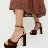 Loeffler Randall - Rivka Brown Velvet Platform Sandal