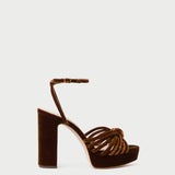 Loeffler Randall - Rivka Brown Velvet Platform Sandal