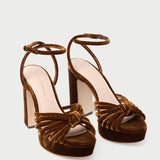 Loeffler Randall - Rivka Brown Velvet Platform Sandal
