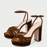 Loeffler Randall - Rivka Brown Velvet Platform Sandal