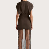 Faithfull - Brita Fringe Dress Chocolate Brown - Final Sale