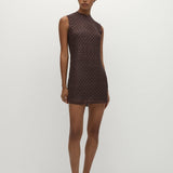 Faithfull - Cyrene Mini Dress Floral Lace Brown