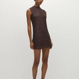 Faithfull - Cyrene Mini Dress Floral Lace Brown