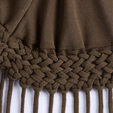 Faithfull - Brita Fringe Dress Chocolate Brown - Final Sale