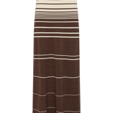 Faithfull - Casia Maxi Skirt Accordion Stripe Brown Beige