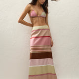 Faithfull - Martina Maxi Skirt Barragan Stripe Dusty Mauve