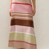 Faithfull - Martina Maxi Skirt Barragan Stripe Dusty Mauve