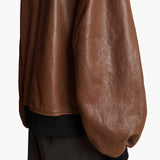 Khaite - Shellar Jacket in Classic Brown Leather