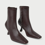 Loeffler Randall - Thandy Brown Leather Curved Heel Bootie
