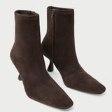 Loeffler Randall - Thandy Brown Suede Curved Heel Bootie