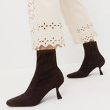 Loeffler Randall - Thandy Brown Suede Curved Heel Bootie
